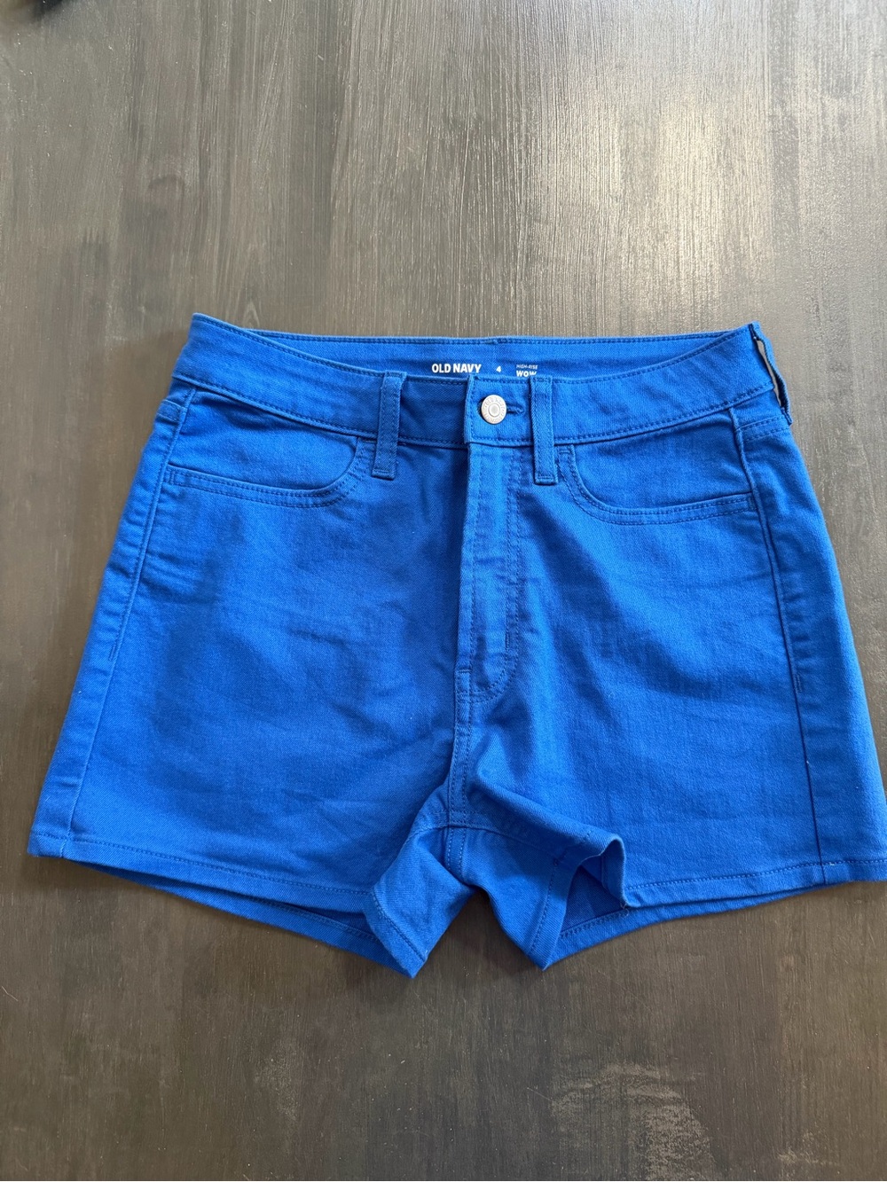 Old Navy High Rise WOW Women’s Size 4 Blue Denim Shorts Bright Cobalt